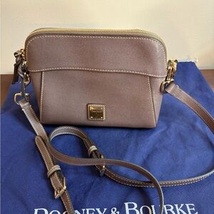 Dooney & Bourke  Saffiano leather Cameron Crossbody bag in taupe, like new